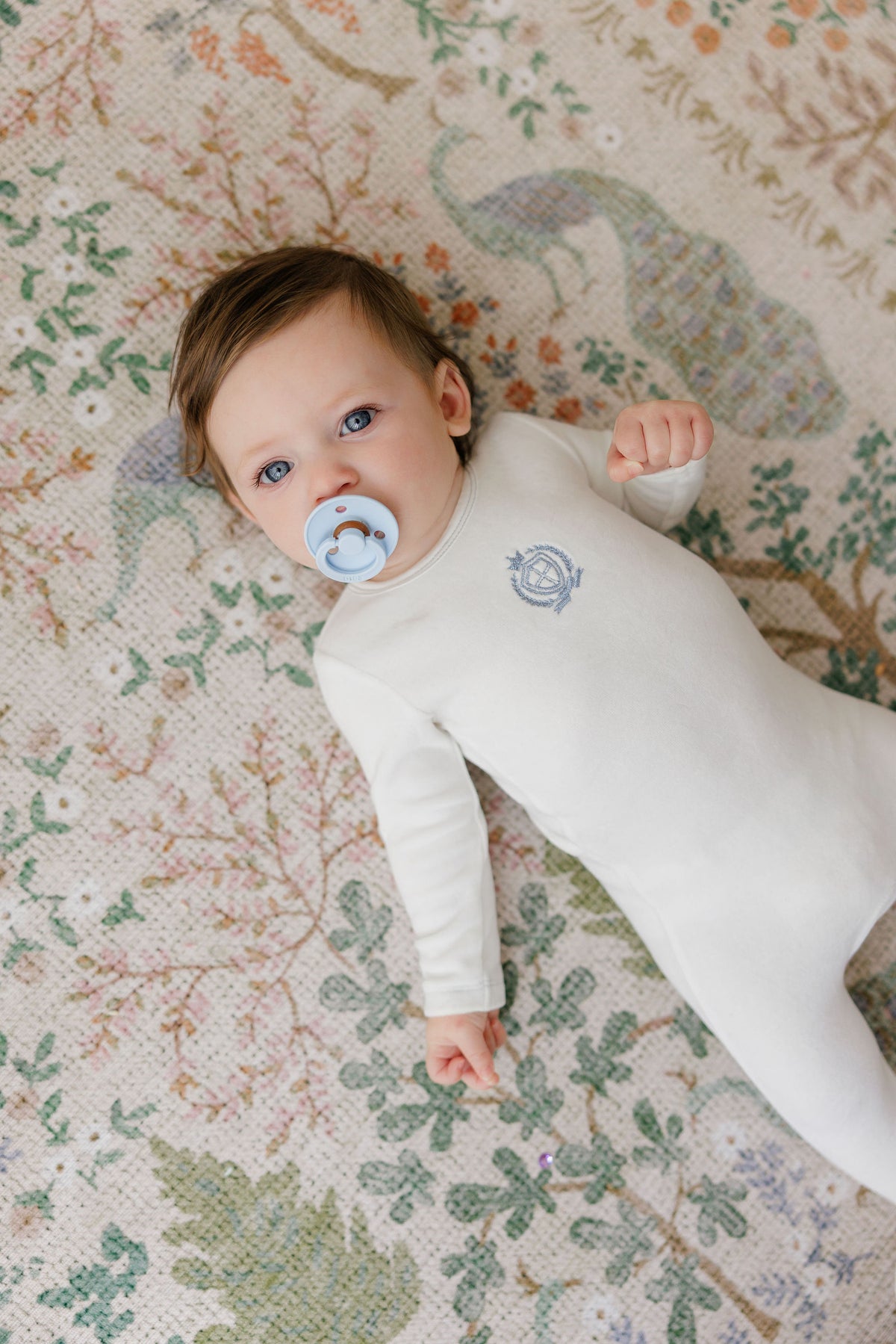 Aurora Metallic Crest Footie & Bonnet - Ivory Boy