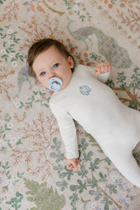 Aurora Metallic Crest Footie & Bonnet - Ivory Boy