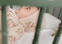 Peluche Floral Intarsia Knit Cardigan & Bonnet - Rose