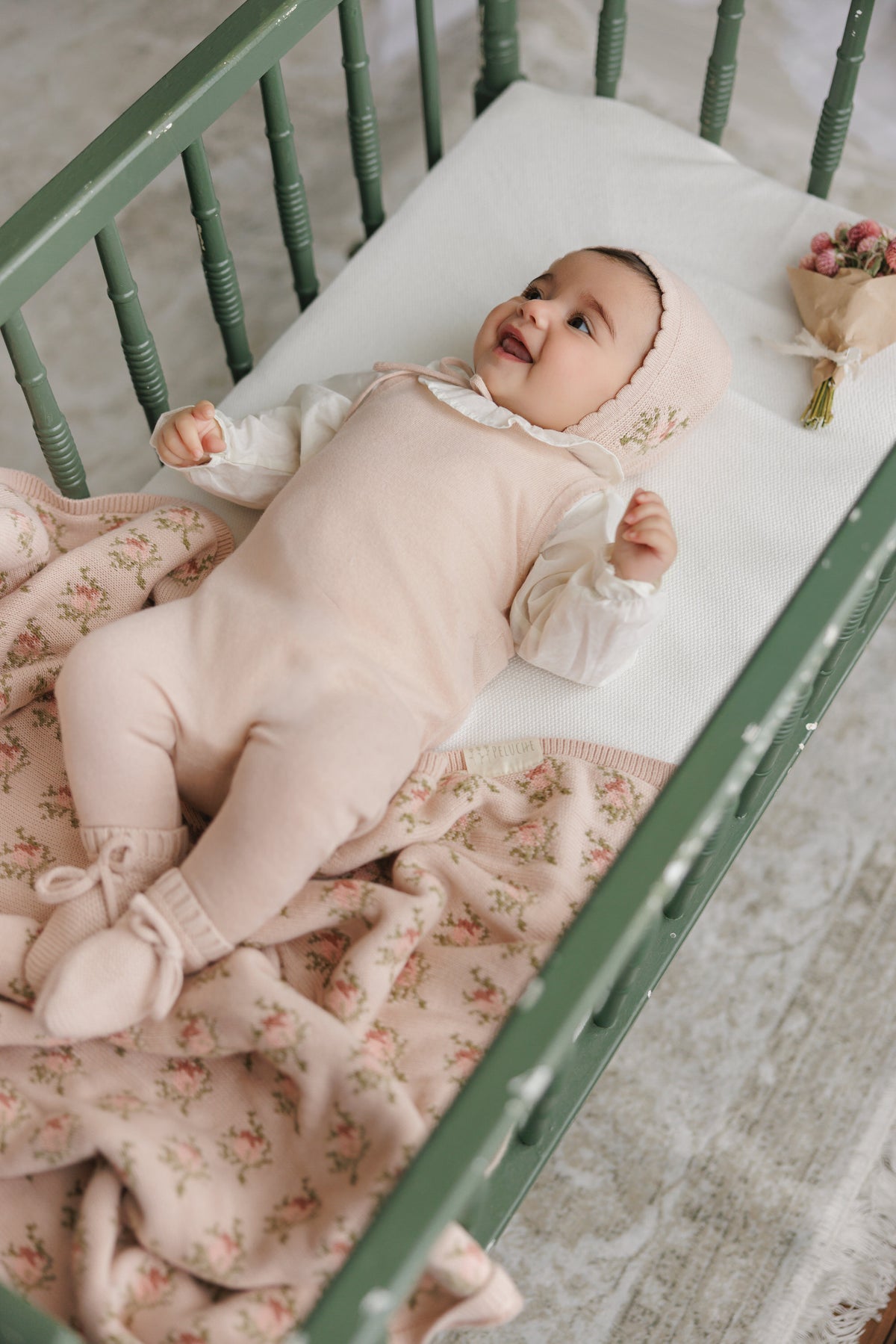 Peluche Knit Booties - Rose