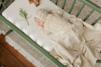 Peluche Eyelet Knit Cropped Cardigan & Bonnet - Stone