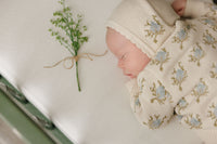 Peluche Floral Intarsia Knit Cardigan & Bonnet - Powder