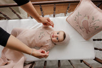 Peluche Signature Knit Footie & Bonnet - Rose