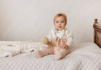 Peluche Cream Bodysuit with Blouse Sleeve