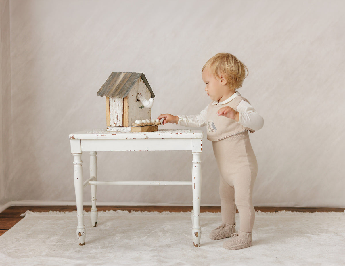 Peluche Bodysuit with Shirtsleeve/Button