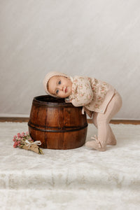 Peluche Knit Tied Suspender Overalls - Rose