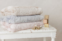 Peluche Feather Fur Blanket - Powder and Natural