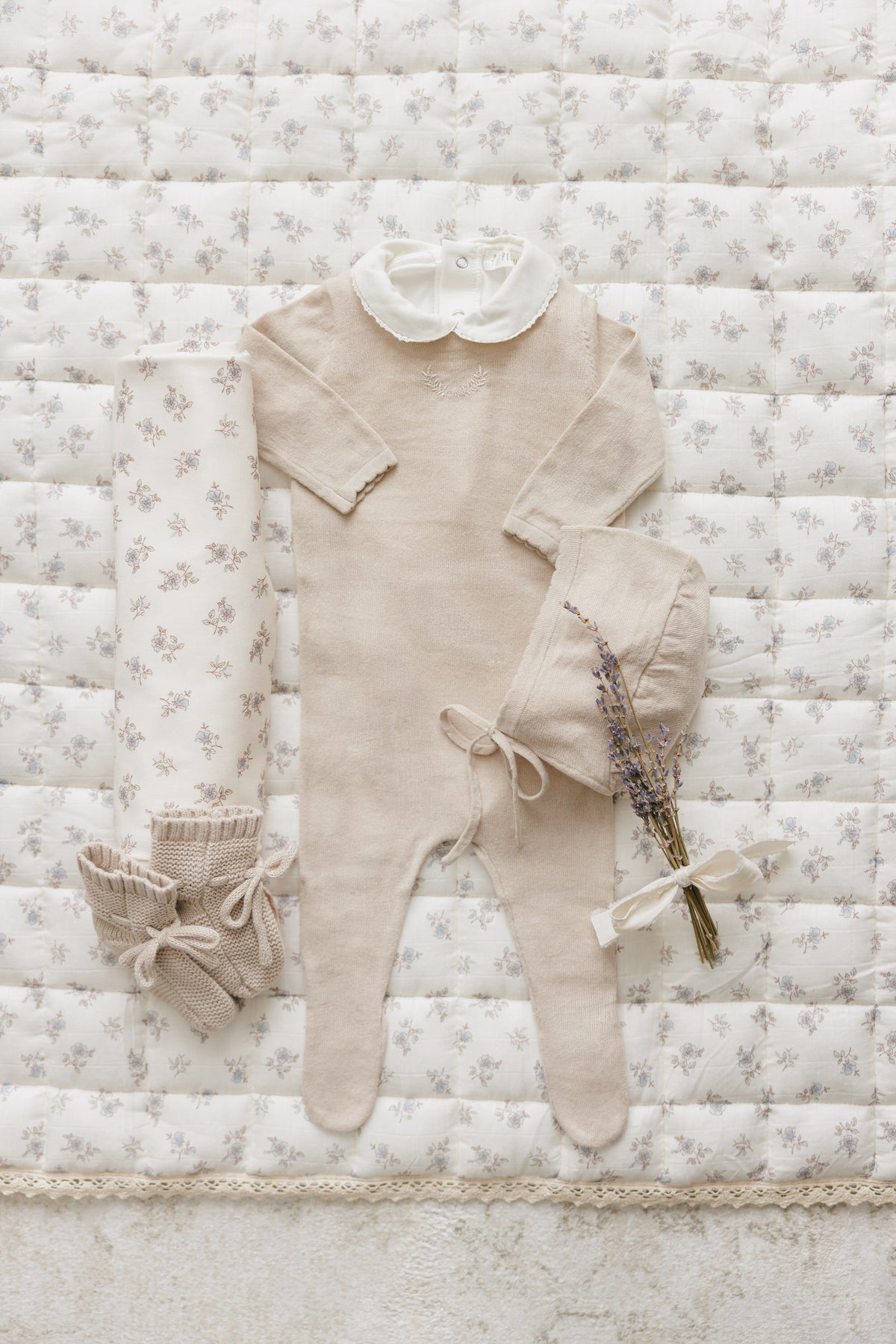 Peluche Bodysuit Crochet Trim - Sleeveless Cream