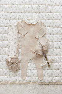 Peluche Bodysuit Crochet Trim - Sleeveless Cream