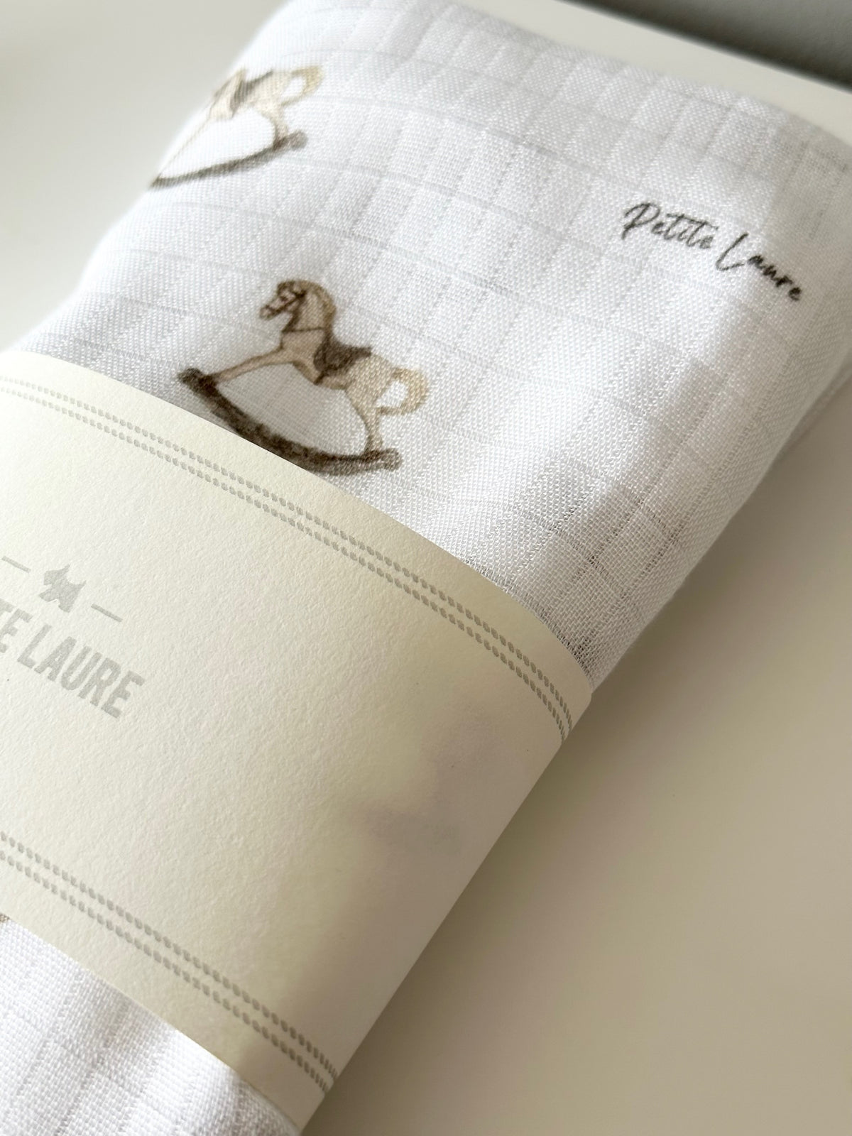 Petite Laure Rocking Horse Swaddle - Beige