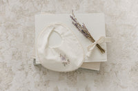 Peluche Blossom Round Bib - Powder