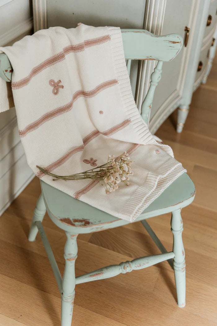Domani Mini Bow Blanket - Pink