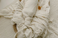 Elys & Co Ivory Printed Palm 2 Pack Muslin Swaddles