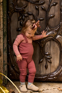 Elys & Co Clover Print Onesie & Overalls - Pink