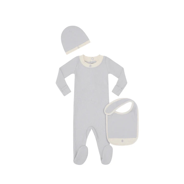 Little Parni Logo Footie, Beanie & Bib Set AW24