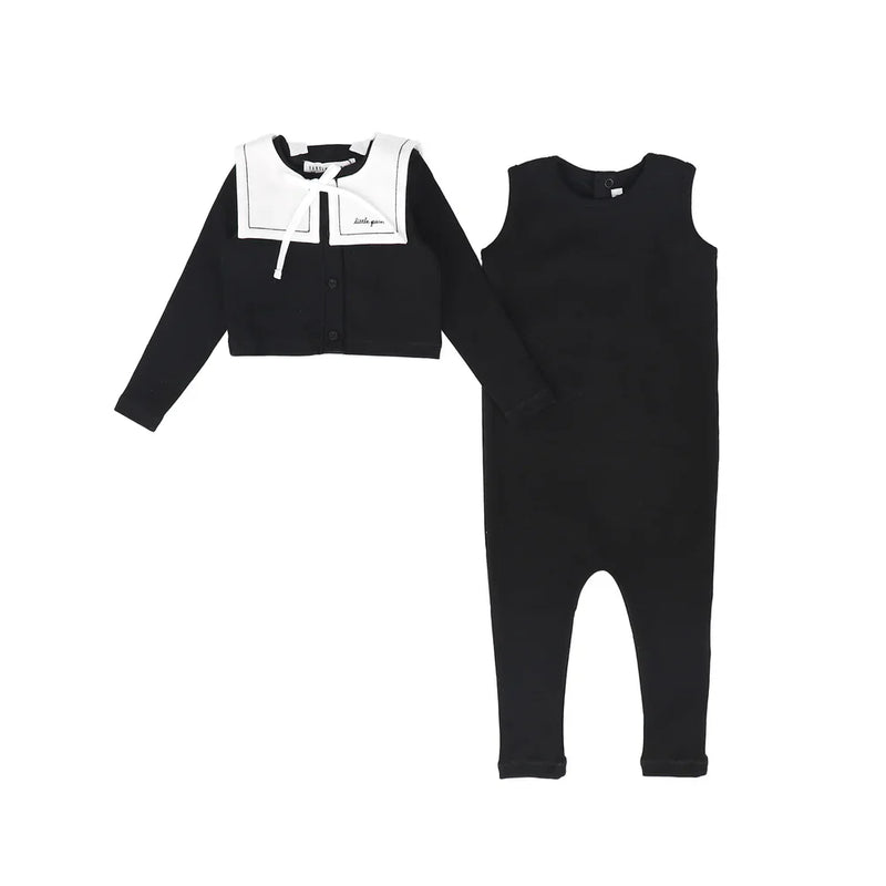 Little Parni Long Romper & Cardigan Set - Black – Babys breath layette