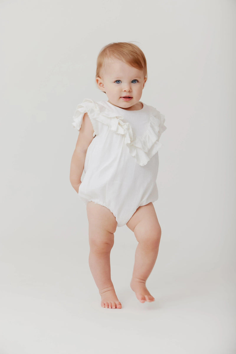 Kipp Linen Ruffle Romper SS24