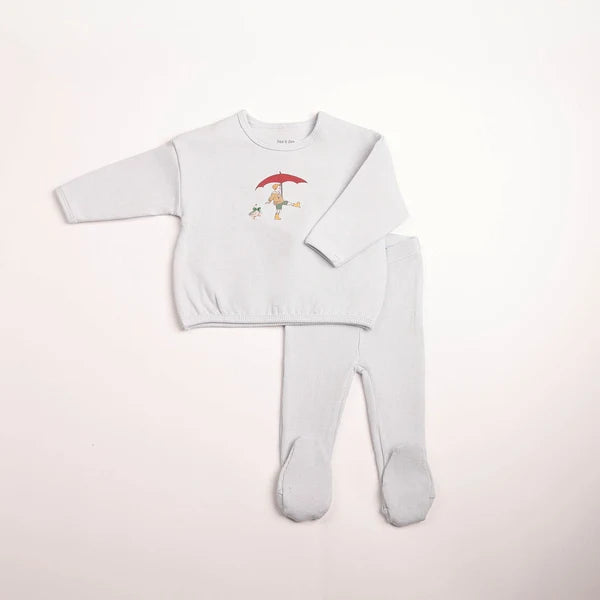 Bee & Dee Kids In Sketch Top & Pants - Crisp Blue