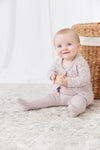 Kipp Rib Knit Overalls, Chunky Pointelle Cardigan & Bonnet Set