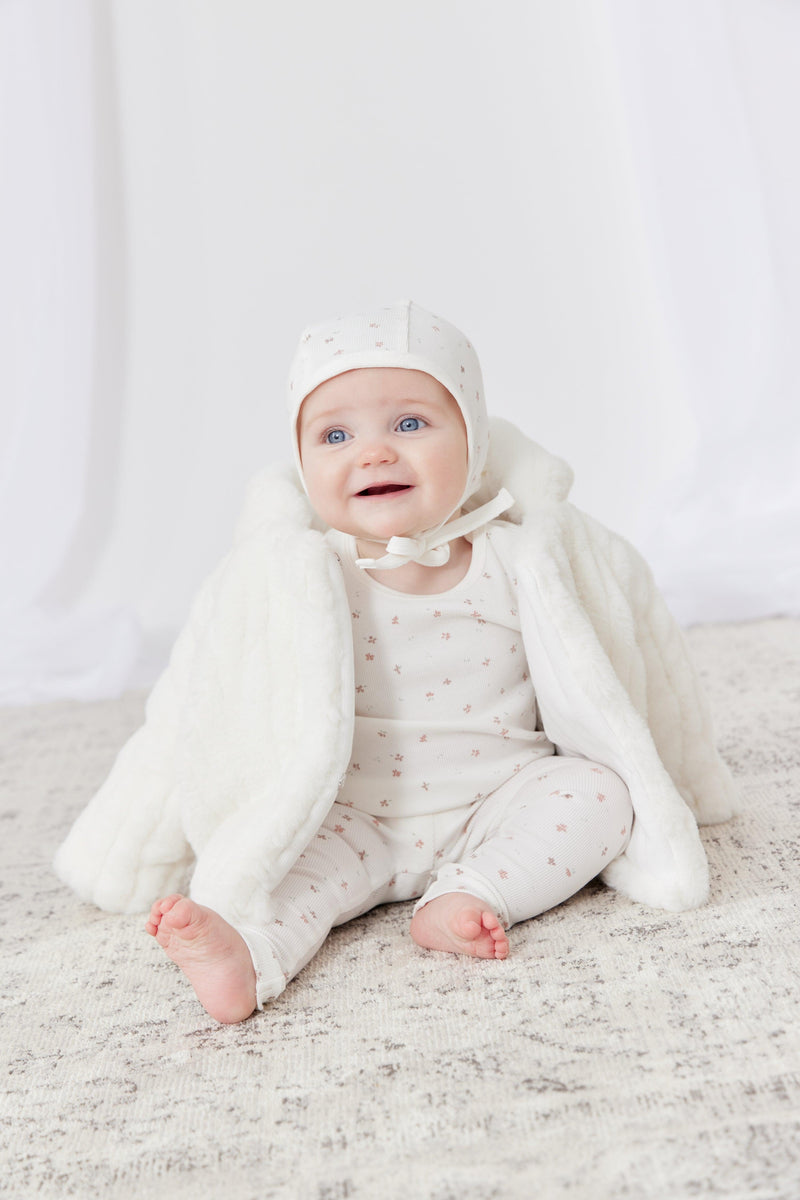 Kipp Rib Fur Jacket & Pom Pom Hat