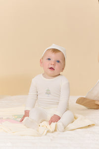 Kipp Party Cake Footie & Hat - White Blue
