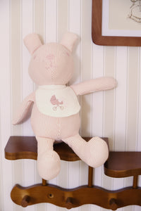 Kipp Carrera Pinstripe Teddy with Bib - Pink