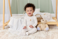 Kipp Stripe Teddy Layette Set W Swaddle