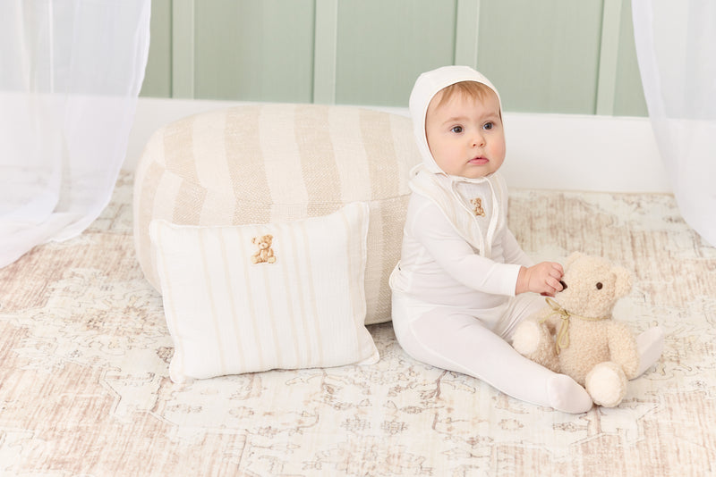 Kipp Stripe Teddy Layette Set W Swaddle