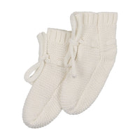 Peluche Knit Booties - Cream