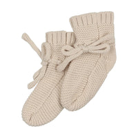 Peluche Knit Booties - Stone