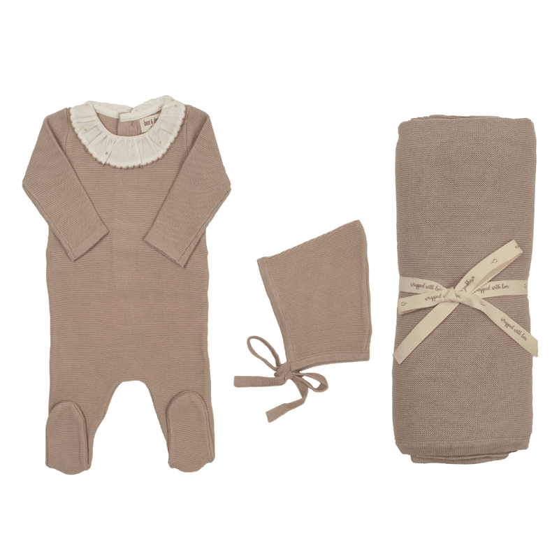 Bee & Dee Knit Embroidered Dot Accent Layette Set