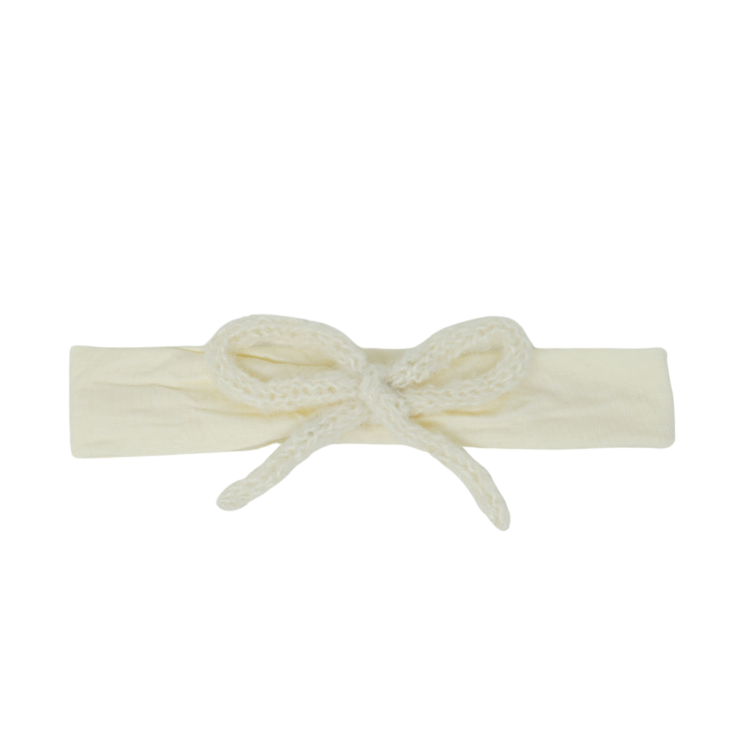 Bandeau Knit Winter Rope Headband - Ivory