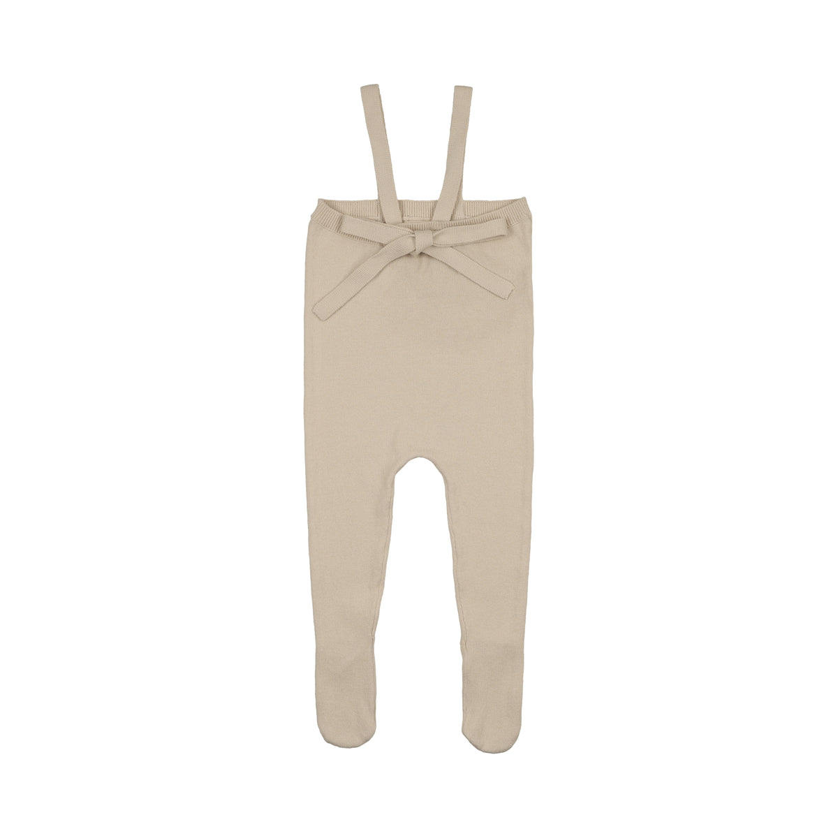 Peluche Knit Tied Suspender Overalls - Stone