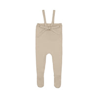 Peluche Knit Tied Suspender Overalls - Stone