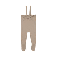 Peluche Knit Tied Suspender Overalls - Taupe