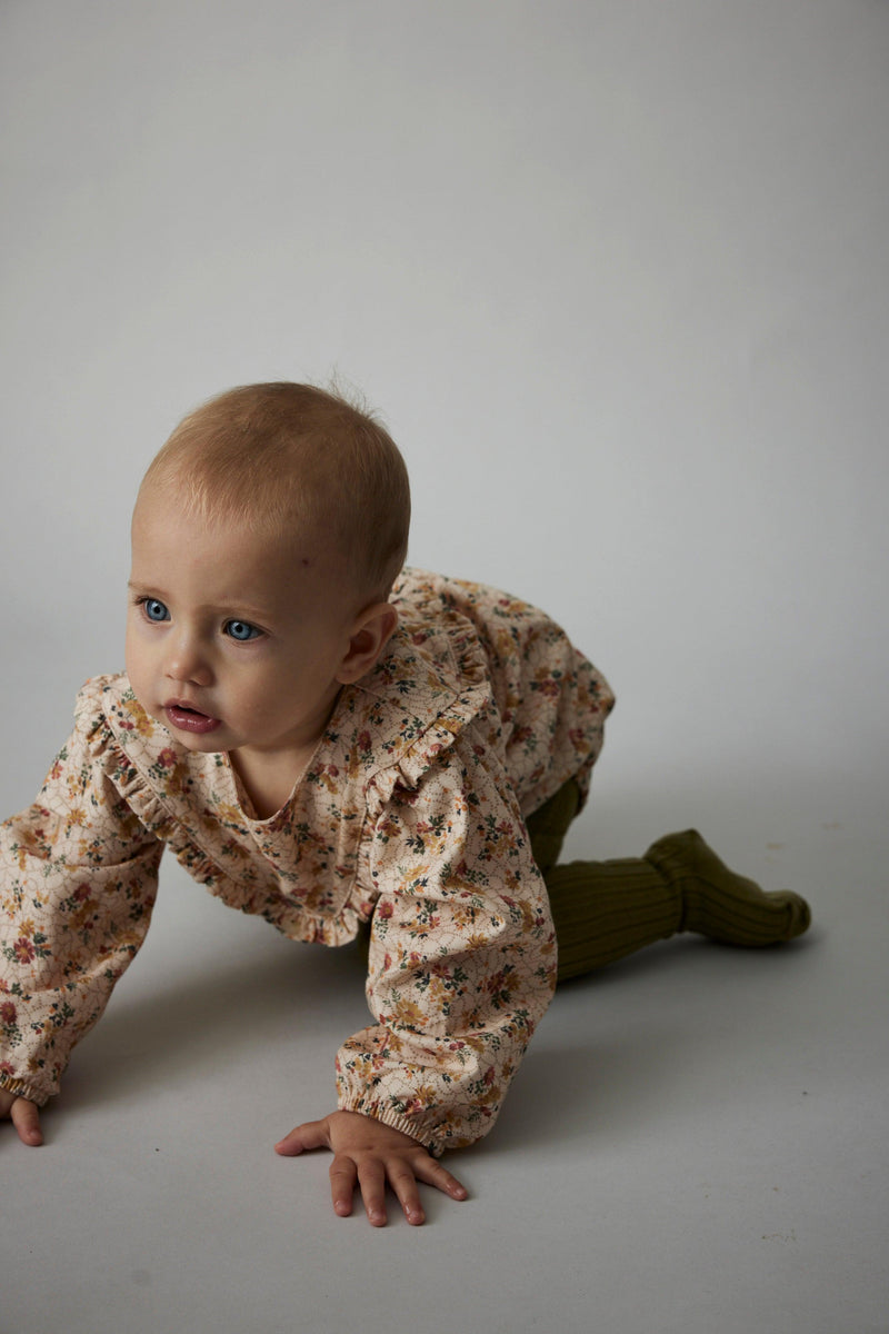 My Little Cozmo Lena Floral Romper & Tights