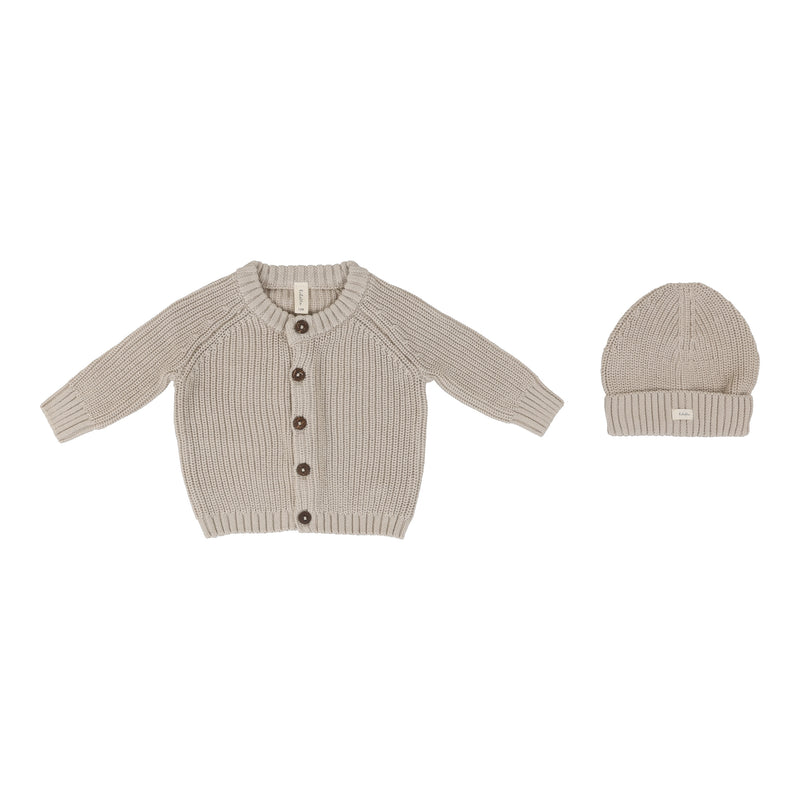 Lilette Chunky Knit Cardigan w/t Beanie SS25