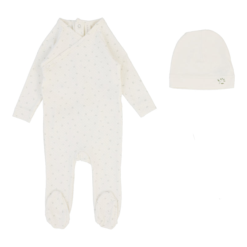 Lilette Printed Wrapover Footie & Hat SS25