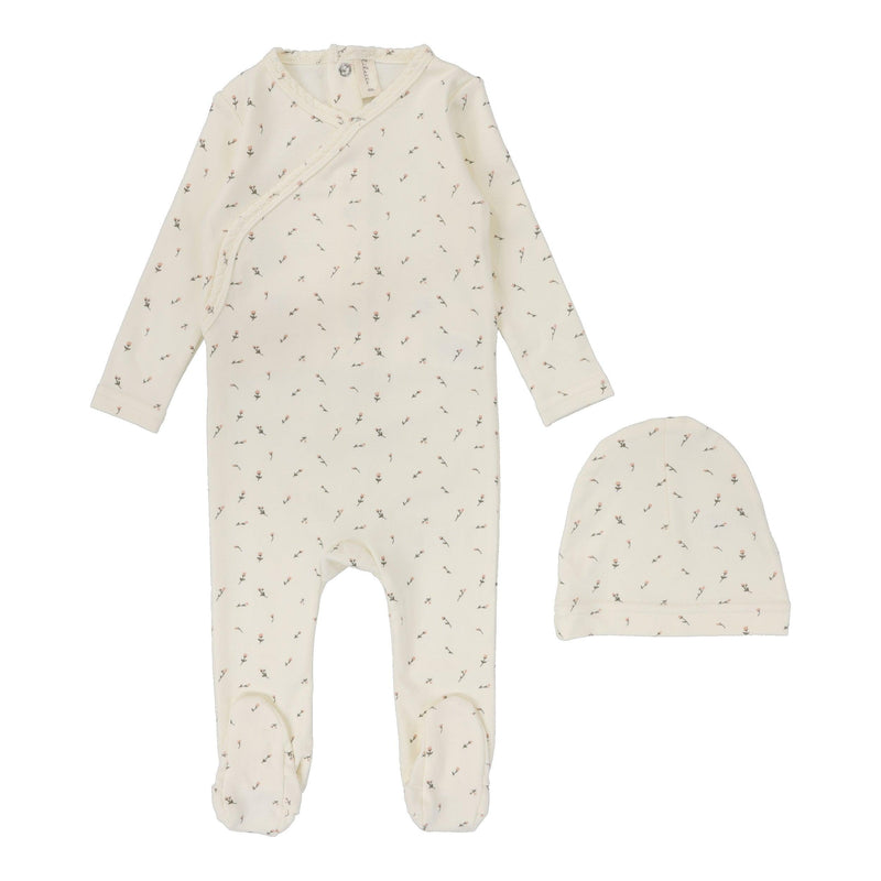 Lilette Printed Wrapover Footie & Hat AW24