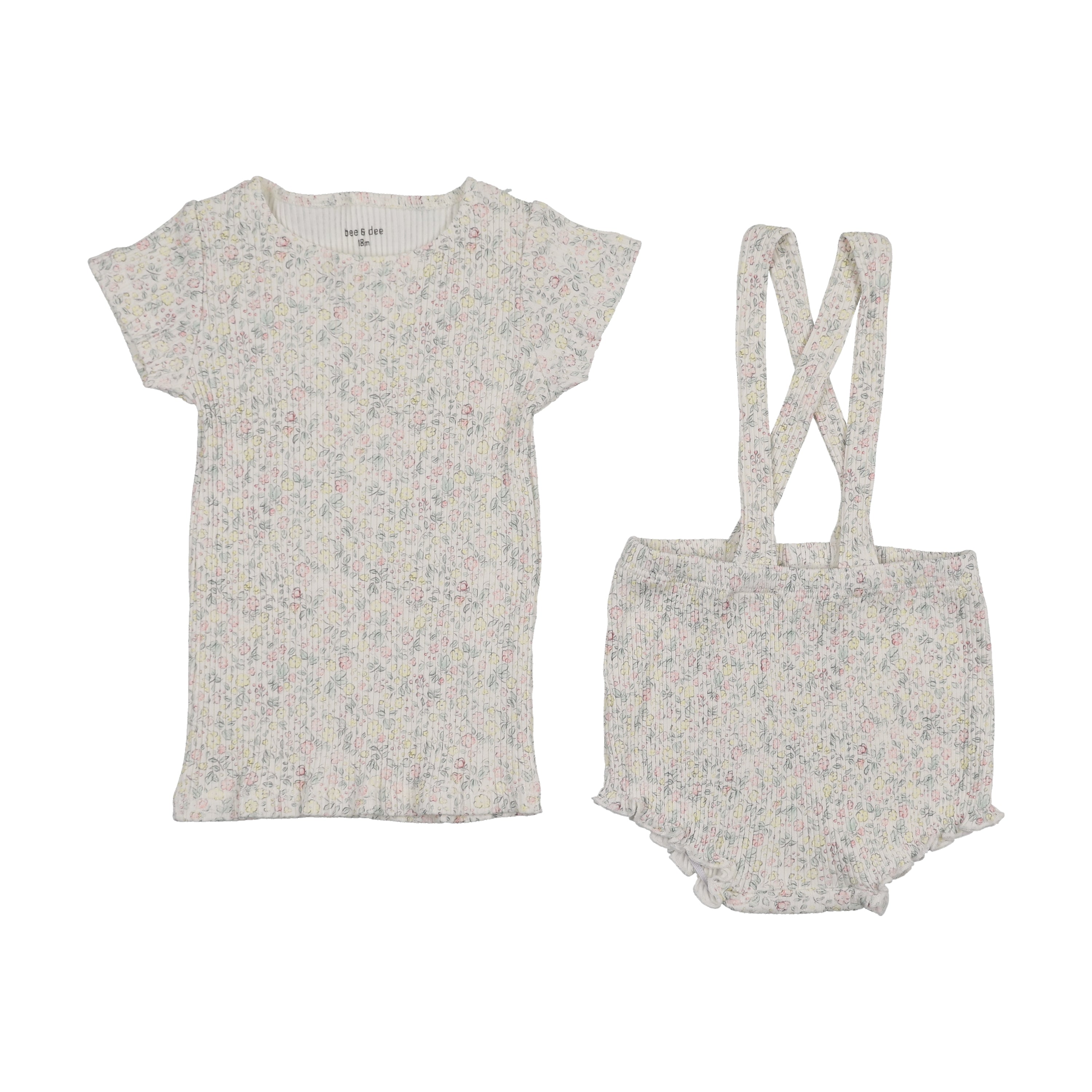 Bee & Dee Lemon Print Top & Suspender - Girls Print