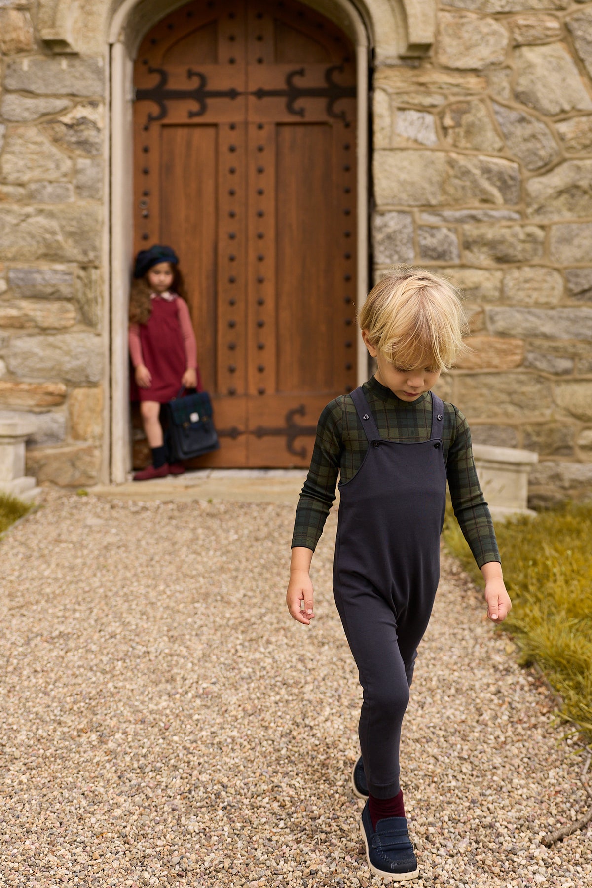 Elys & Co French Terry Scottish Onesie & Overalls - Navy