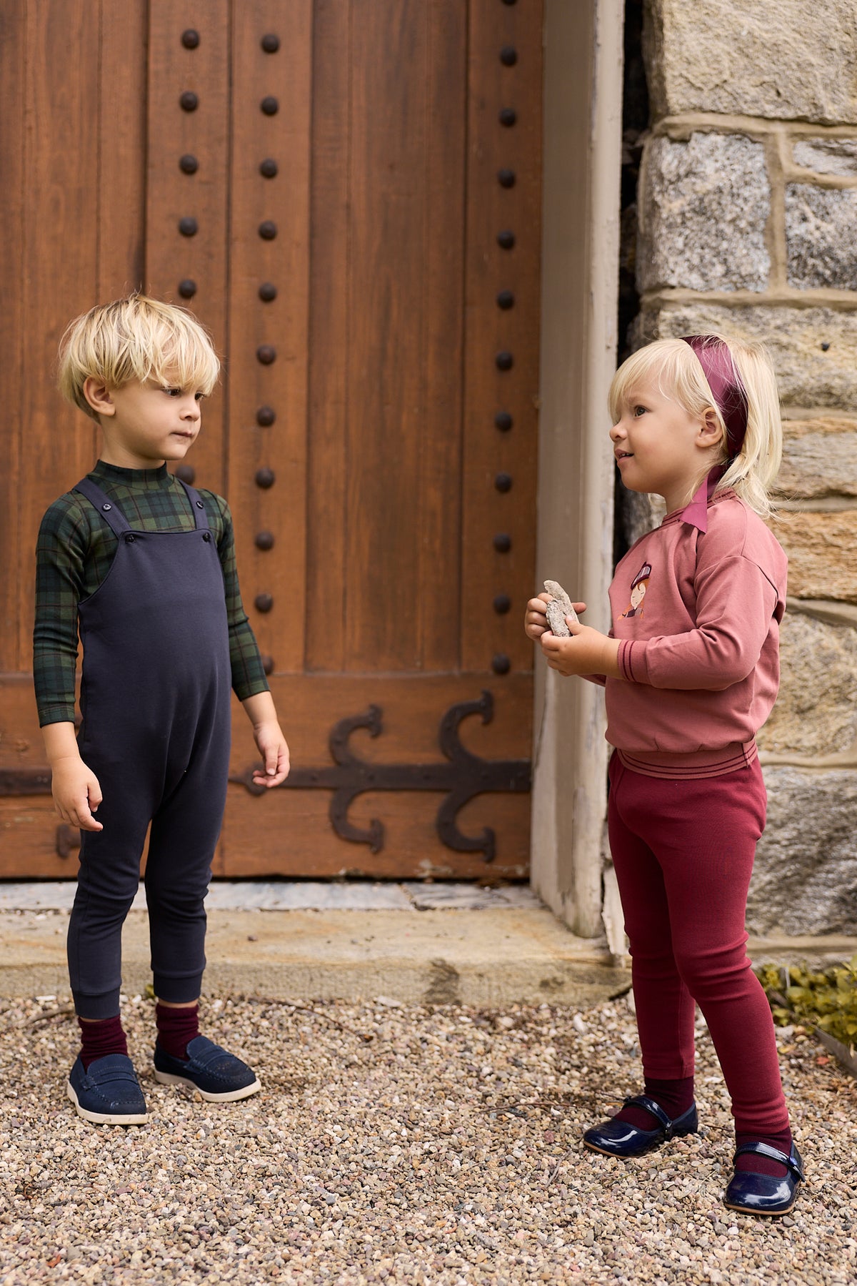 Elys & Co French Terry Scottish Onesie & Overalls - Navy