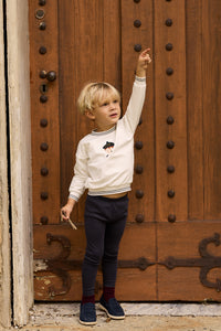 Elys & Co French Terry Scottish Top & Pants - Ivory Navy