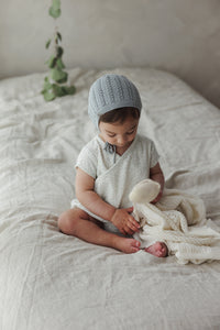 Lilette Leaf Trail Romper - Cream/Blue