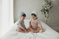 Lilette Sweetheart Collar Romper - Dusty Pink