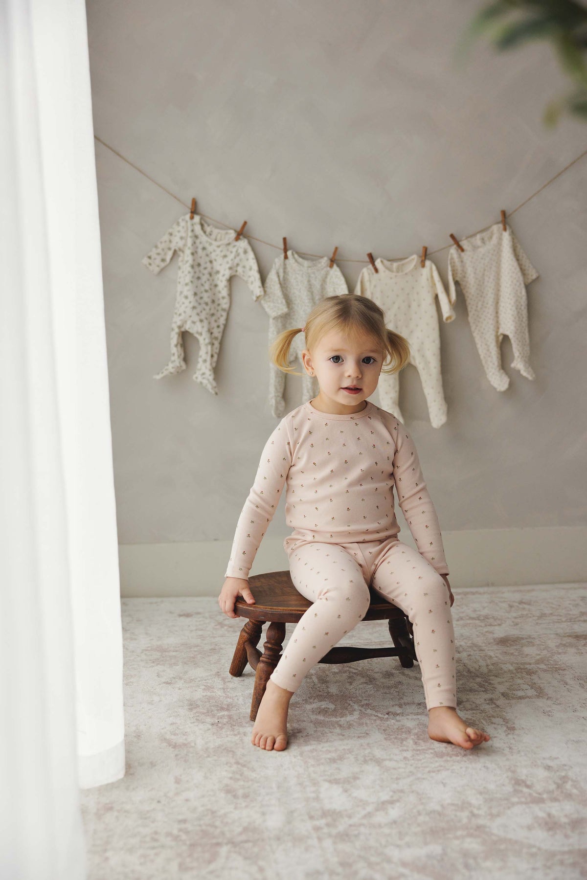 Lilette Bitsy Floral Top & Pants - Pale Pink