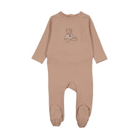 Lilette Sweet Bear Footie - Dusty Pink