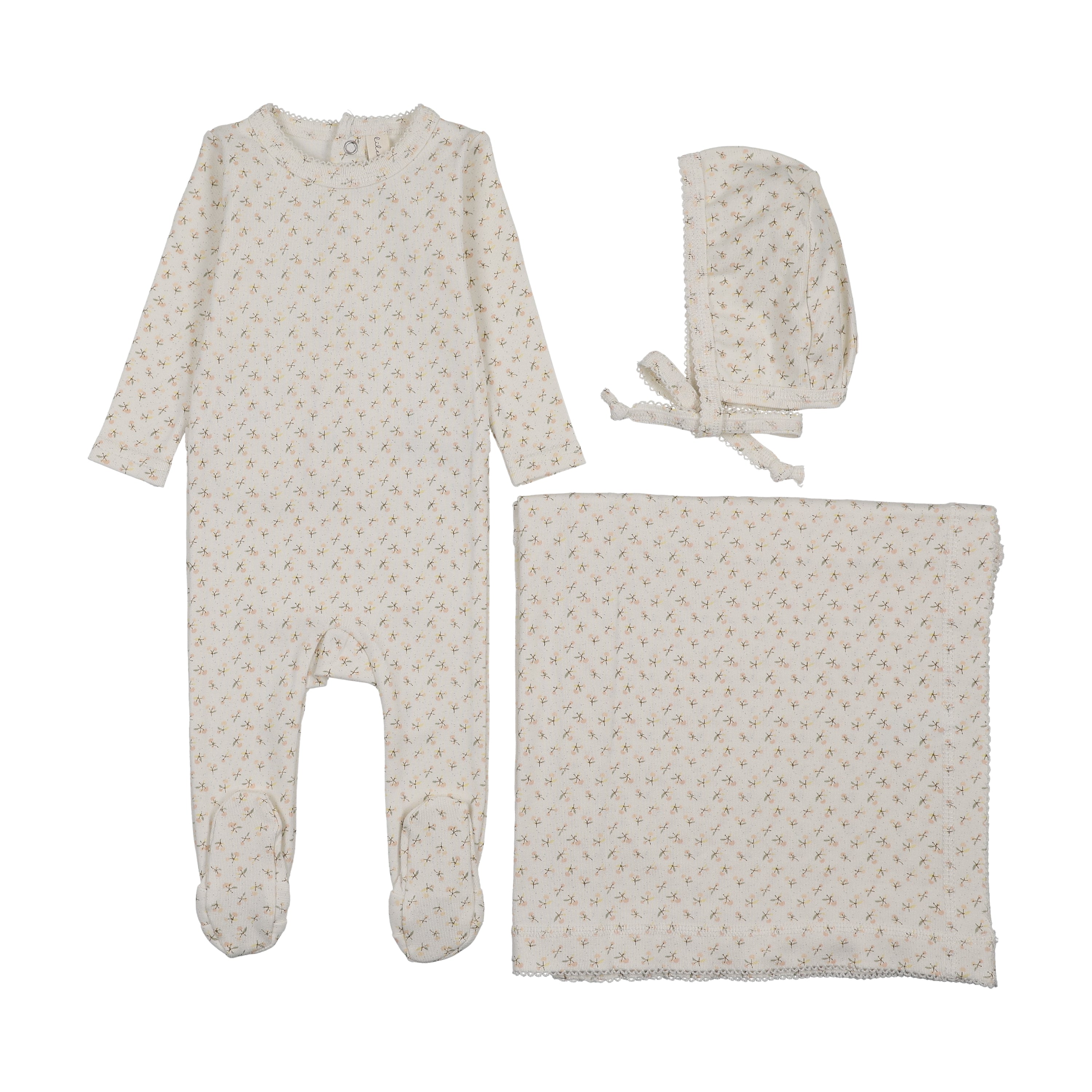 Lilette Cherry Blossom Layette Set - Cream/Pink