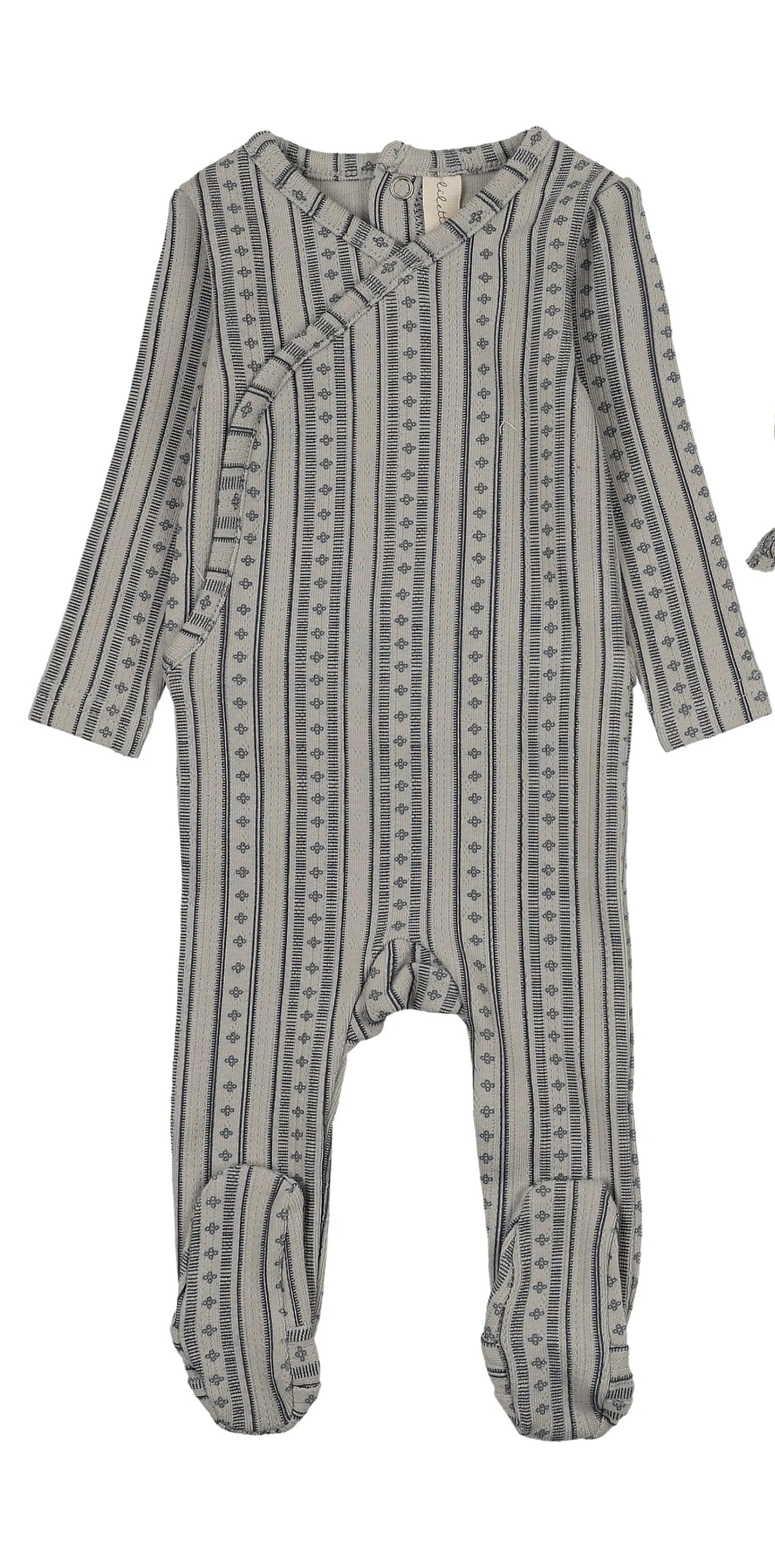 Lilette Linear Print Footie - Pale Blue
