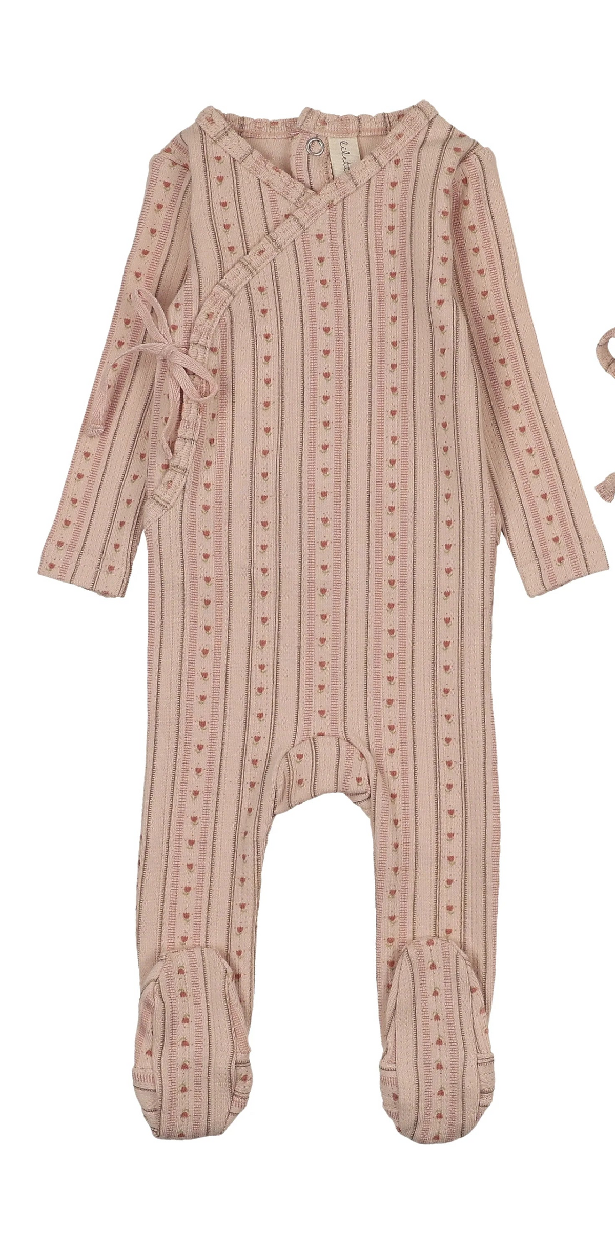 Lilette Linear Print Footie - Pale Pink